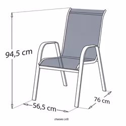 Happy Garden 1225NG-8 chaise d'extérieur Noir - Vue supplémentaire 4