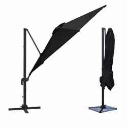 Happy Garden PAR557N-C parasol de terrasse Rectangle Noir