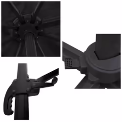 Happy Garden PAR557N-C parasol de terrasse Rectangle Noir
