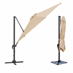 Happy Garden PAR557C-C parasol de terrasse Rectangle Beige