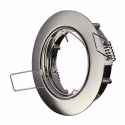 Support de spot LED encastré GU10 et GU5.3 (MR16) rond, couleur nickel satiné ajustable