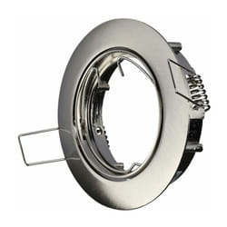 Support de spot LED encastré GU10 et GU5.3 (MR16) rond, couleur nickel satiné ajustable