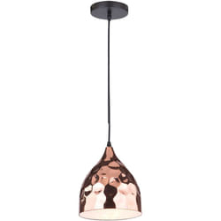 V-tac - Lampe à pendule vintage suspendue couloir plafond projecteur finition marteau lumière optique or rose 3714