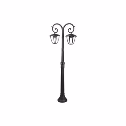 Lampadaire de jardin en aluminium V-TAC avec une double ampoule avec connexion E27. Equipé d'une structure en aluminium noir ...