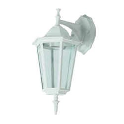 Applique luminaire mural éclairage extérieur lanterne terrasse aluminium blanc verre IP44
