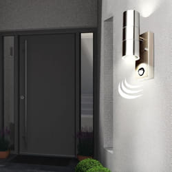 Applique luminaire mural acier inoxydable verre détecteur de mouvement projecteur spot éclairage