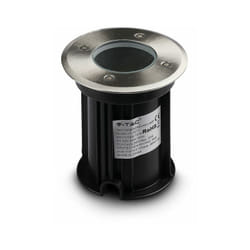 VT-7677 Support de lampe encastré lampe à encastrer piétinable ronde couleur noir et acier GU10 IP65 - sku 7515 - V-tac