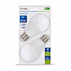V-TAC VT-2139, 9 W, 60 W, E27, 806 lm, 20000 h, Blanc