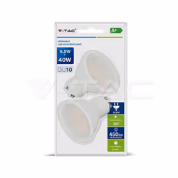 V-TAC VT-2107, 6 W, 40 W, GU10, 500 lm, 20000 h, Blanc
