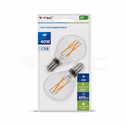 V-TAC VT-2184, 4 W, 40 W, E14, 400 lm, 30000 h, Blanc chaud