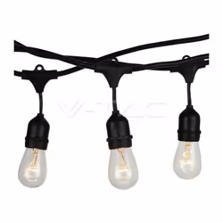 **Chainary 5 me'tres noir 10 ampoules Monture : Ampoule de type E27 : Ils sont adapte's pour contenir des lampes E27 : A60 /  ...