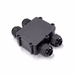 Boîte de dérivation en PVC avec bornes avec bornes à vis internes, en matière plastique noire ou blanche. Imperméable à l'eau ...