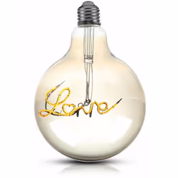 V-TAC Lampadine Ampoule LED E27 5W G125 Filament Ambre Written Love 2200K