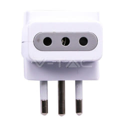 V-TAC 8721 adaptateur prise d'alimentation Type L (IT) Type L (IT) + Type F Blanc