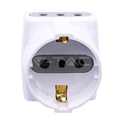 V-TAC 8723 adaptateur prise d'alimentation Type L (IT) Type L (IT) + Type F Blanc
