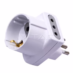 V-TAC 8723 adaptateur prise d'alimentation Type L (IT) Type L (IT) + Type F Blanc