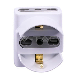 V-TAC 8724 adaptateur prise d'alimentation Type L (IT) Type L (IT) + Type F Blanc