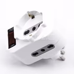 V-TAC 8744 adaptateur prise d'alimentation Type L (IT) Type L (IT) + Type F Blanc