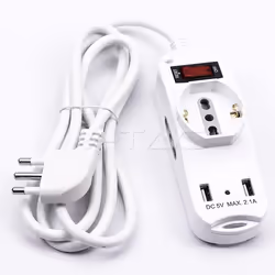 V-TAC 8745, 1,5 m, Intérieure, Type F, Type L, Blanc, CE, EMC, ROHS, 3 sortie(s) CA