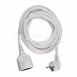 V-TAC VT-3001, 5 m, Intérieur &amp; extérieur, Type F, Type F (CEE 7/4), 1,5 mm², Polypropylène (PP)
