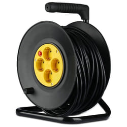 V-tac - Rallonge de càble avec 4 prises 10A 2P + Schuko avec protection thermique noire et fiche Schuko l : 25mt