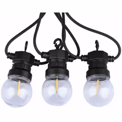 Caténaire de 5m avec 10 ampoules LED 4W mini Globe Filament Couleur Noir avec Transformateur 3000K