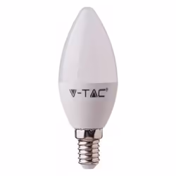 Ampoule bougie LED E14 4,5W compatible avec Google Home et Amazon Alexa via l'application V-Tac Smart RGB et 3-en-1 dimmable.