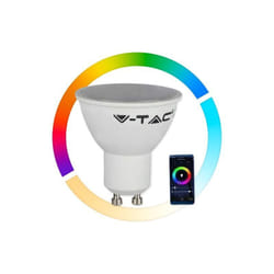Spot led GU10 Connecté 4,5W 110° rgb + Variable 3000-6000K Compatible Google Assistant / Alexa V-tac smart VT-5164 - rgb + Variable 3000-6000K