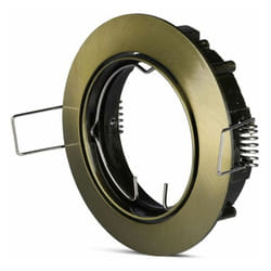V-tac - GU10 et GU5.3 (MR16) Support de spot encastré led rond Satin Gold Couleur Adjustable