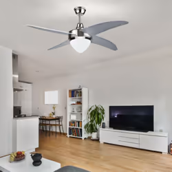 DescriptionCe ventilateur de plafond moderne pourrait devenir le nouveau point de mire de vos quatre murs. La suspension et l ...