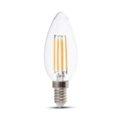 V-tac - Ampoule led E14 4W 100LM/W Filament de bougie 3000K