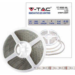 V-tac - Bande led SMD5050 7W/m 5m 60 LED/m 12V rgb IP65 10mm