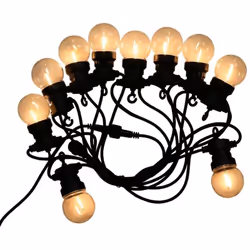 Guirlande lumineuse connectable composée de 10 ampoules LED 0,5W (total 5w) 550lm blanc chaud 3000K avec technologie à filame ...