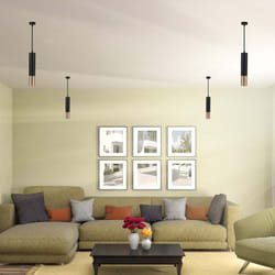 Suspension - GU10 - IP20 - Noir + Or