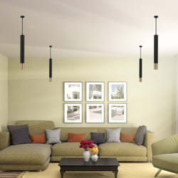 Suspension - GU10 - IP20 - Noir + Or