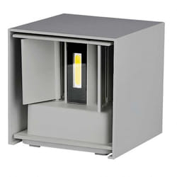 V-TAC VT-759 Applique LED 5W Applique carrée double faisceau orientable 4000k couleur gris satin IP65 sku 217089