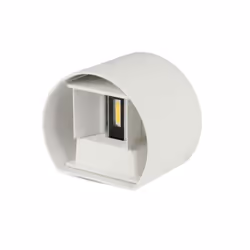 Applique LED arrondie Double LED COB 6W 110LM/W Couleur Blanc Satiné Faisceau lumineux ajustable 4000K IP65