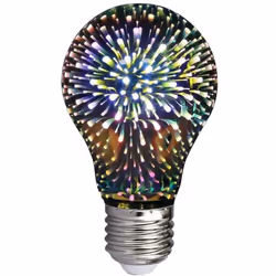 Lampe LED V-TAC 3W E27 300° 20LM lumière blanche chaude 3000K. Forme d'ampoule "A60" en verre effet chrome miroir avec une te ...