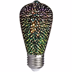 Ampoule LED V-TAC 3W E27 300 ° 25LM lumière blanche chaude 3000K. Forme de l'ampoule "ST64" en verre chromé effet miroir avec ...