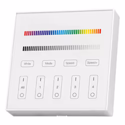 Transformez votre expérience de l'éclairage avec la télécommande murale 4 zones (RGBW). Cet élégant panneau tactile vous perm ...