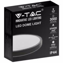 Plafonnier élégant Domelight, au design moderne en noir. Degré de protection IP44, idéal pour les environnements extérieurs c ...