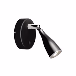 Applique murale LED 4,5W lumière blanche chaude 3000K. Structure au design moderne et élégant, en matière plastique noire ave ...