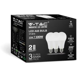Ampoule led E27 15W A65 3000K (Boîte 3 pièces) - V-tac