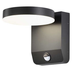 V-tac - Applique led ronde 17W 150LM/W avec capteur Couleur Noir 3000K IP65