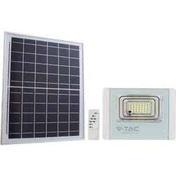 V-tac VT-200W Projecteur led avec Panneau Solaire 40W et Batterie LiFePO4 + télécommande Couleur Blanc 4000K IP65 10413