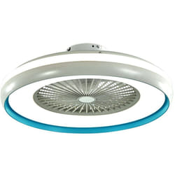 V-tac - Ventilateur de boîte - Moteur ac - Anneau blanc + bleu - 45W- 3000 Lumens - 3 en 1