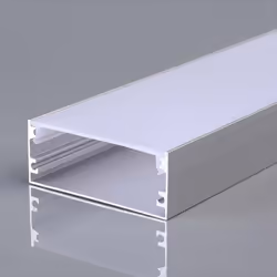 Profil aluminium argenté pour bande LED (Max l : 12,4mm) Couverture satinée 2000x50x20mm