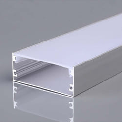 Profil aluminium argenté pour bande led (Max l : 12,4mm) Couverture satinée 2000x50x20mm