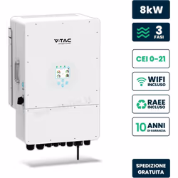 Onduleur hybride triphasé 8kW avec compteur intégré, WiFi et TC inclus Garantie 10 années IP65