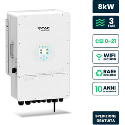 Onduleur hybride triphasé 8kW avec compteur intégré, WiFi et TC inclus Garantie 10 années IP65